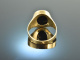Um 1960! Klassischer Wappen Siegel Ring Onyx Gold 333
