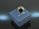 Around 1960! Classic Coat of Arms Signet Ring Onyx Gold 333
