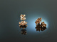 Twinkling Stars! H&uuml;bsche Stern Ohrringe cognacfarbene Brillanten 0,4 ct Ros&eacute; Gold 750