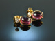 Finest Red! Elegante Ohrringe Rhodolithe Brillanten Gold 750