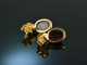 Finest Red! Elegante Ohrringe Rhodolithe Brillanten Gold 750