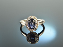 Deep Blue! Feinster Iolith Ring Brillanten 0,46 ct...