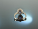 Deep Blue! Feinster Iolith Ring Brillanten 0,46 ct Wei&szlig; Gold 750