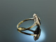 Um 1910! Art Deco Onyx Diamant Ring Gold 585 Silber