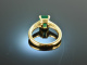 Around 1990! Fine Emerald Brilliant Ring Gold 750