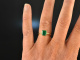 Around 1990! Fine Emerald Brilliant Ring Gold 750