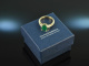 Around 1990! Fine Emerald Brilliant Ring Gold 750
