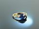 Finest Blue! Sch&ouml;ner Saphir Ring Brillanten Gold 750