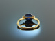 Finest Blue! Sch&ouml;ner Saphir Ring Brillanten Gold 750