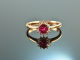 Finest Ruby! Klassischer Rubin Ring mit Brillanten Ros&eacute; Gold 750