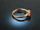 Finest Ruby! Klassischer Rubin Ring mit Brillanten Ros&eacute; Gold 750