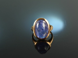 Bright Blue! Gro&szlig;er Tansanit Ring 16,5 ct Gold 750