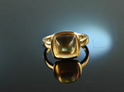 Sunny Yellow! Sch&ouml;ner Citrin Ring 6 ct Gold 585