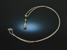 Um 1910! Charmantes Lavali&egrave;re Collier Diamanten Gold 585 Silber