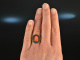 Around 1990! Goldsmith ring with historical coral cameo and enamel gold 585