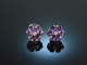 Lovely Lilac! Sch&ouml;ne Amethyst Ohrringe Brillant Wei&szlig; Gold 750