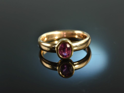 Around 1990! Fine plain ruby ring 0.8 ct gold