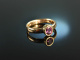 Um 1990! Feiner schlichter Rubin Ring 0,8 ct Gold