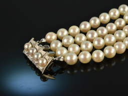 Around 1980! Very fine Akoya cultured pearls bracelet 4...