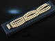 Around 1980! Very fine Akoya cultured pearls bracelet 4 rows white gold 585