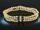 Around 1980! Beautiful Akoya Cultured Pearl Necklace Choker 3 rows White Gold 585