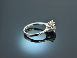 Around 1990! Fine Tourmaline Brilliant Ring White Gold 585