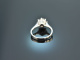 Around 1990! Fine Tourmaline Brilliant Ring White Gold 585