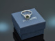 Around 1990! Fine Tourmaline Brilliant Ring White Gold 585