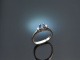 Um 1970! Klassischer Saphir Brillant Ring Weiß Gold 750