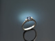 Um 1970! Klassischer Saphir Brillant Ring Wei Gold 750