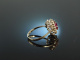 Um 1970! Exquisiter Rubin Brillant Ring 0,6 ct Wei&szlig; Gold 585