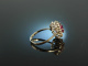 Um 1970! Exquisiter Rubin Brillant Ring 0,6 ct Wei&szlig; Gold 585