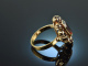 Um 1950! Klassischer Granat Ring Gold 333