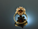 Around 1950! Classic Garnet Ring Gold 333