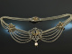 Around 1960! Beautiful traditional Dirndl necklace garnet pearl silver 835