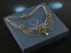Around 1960! Beautiful traditional Dirndl necklace garnet pearl silver 835