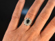 Um 1980! Gro&szlig;er klassischer Saphir Brillant Ring 0,7 ct Wei&szlig; Gold 585