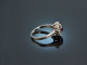 Um 1980! Feiner klassischer Rhodolith Brillant Ring 0,5 ct Wei&szlig; Gold 585