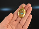 Vienna around 1890! Beautiful medallion pendant seed pearls turquoise gold 585