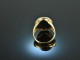 Around 1975! Very beautiful coat of arms signet ring blood jasper gold 333