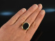 Around 1975! Very beautiful coat of arms signet ring blood jasper gold 333