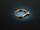 Around 1980! Classic Brilliant Engagement Ring 0.18 ct White Gold 750