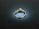 Around 1980! Classic Brilliant Engagement Ring 0.18 ct White Gold 750