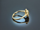 Wien um 1995! Klassischer Smaragd Brillant Ring 0,5 ct Gold 585
