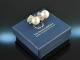 Around 2010! Elegant Brilliant South Sea Cultured Pearl Earrings White Gold 750