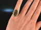 Um 1910! Au&szlig;ergew&ouml;hnlicher Granat Saatperlen Ring Gold 585