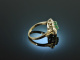 Wien um 1950! Feinster Smaragd Brillant Ring ca. 0,8 ct Wei&szlig; Gold 585