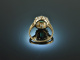 Wien um 1950! Feinster Smaragd Brillant Ring ca. 0,8 ct Wei&szlig; Gold 585