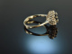 Um 1970! Klassischer Saphir Brillant Ring 0,32 ct Wei&szlig; Gold 585