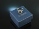 Around 1970! Classic Sapphire Brilliant Ring 0.32 ct White Gold 585